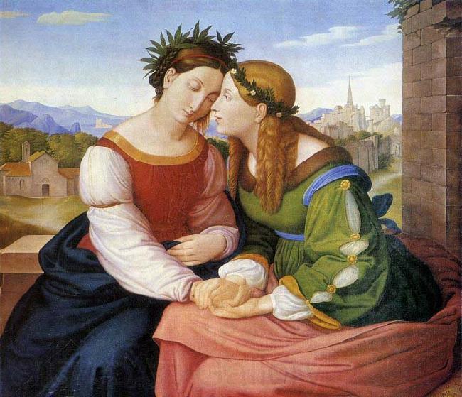 Friedrich Johann Overbeck Italia and Germania after France oil painting art